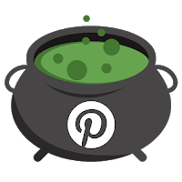 Pinterest icon, witch cauldron